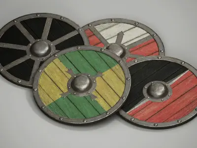 Medieval Modular Sheilds pack vol1 Low-poly 3D model