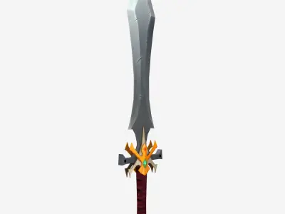 Low poly sword Low-poly 3D model 6