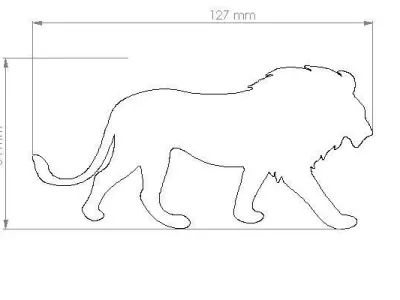 lion 2D 3D model