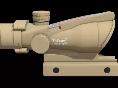 ACOG 4x32 Gun parts Low-poly 3D model