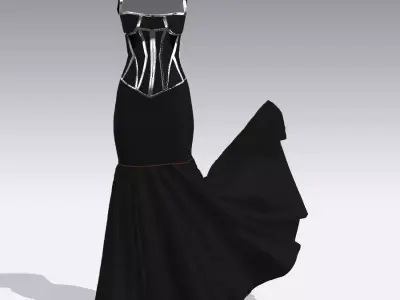KORSET DRESS BLACK 3D model