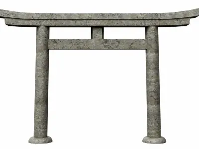Torii gate nakayama type Low-poly 3D model