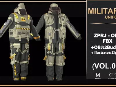Military uniform 3D model buy