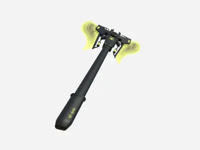SciFi War Axe B05 Black Yellow - Sci Fi Weapon Design Low-poly 3D model