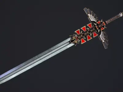 Fantasy sword 1 3D model Low-poly 3D model