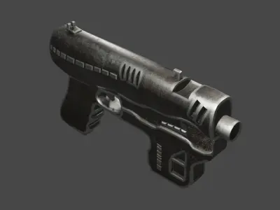 pistole gun Low-poly 3D model