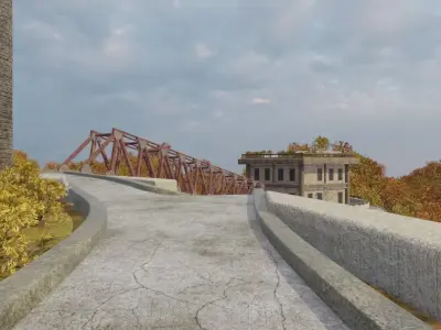 Autumnal Ruins On A Mountainside 3D model