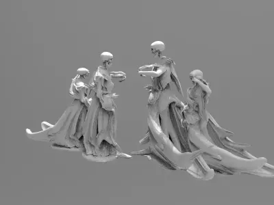 Scull Ghosts Sculptures 3 3D model