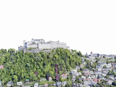 Hohensalzburg Fortress-Salzburg castle Low-poly 3D model