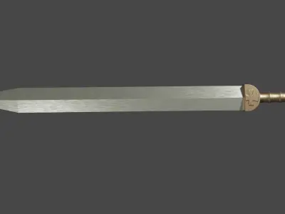 Spatha sword with Gladius handle Low-poly 3D model