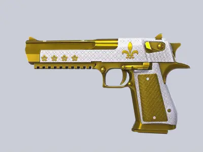 Royal Gold Desert Eagle Low-poly 3D model