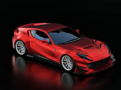 Ferrari 812 - Red 3D model  Free 3D model