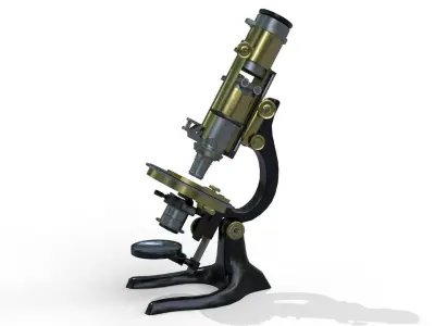 Ernst Leitz Wetzlar Microscope Low-poly 3D model