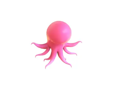Cartoon Octopus v001 3D model