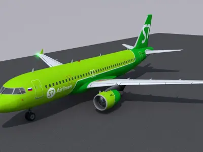 Airbus A320 new livery S-7 3D model
