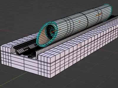 Hyperloop 3D TRAIN Model  Sub-D Ready  AND UV Unwrapped Low-poly 3D model