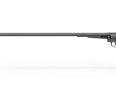 Long barrel revolver of Joker from the movie Batman 1989 3D model