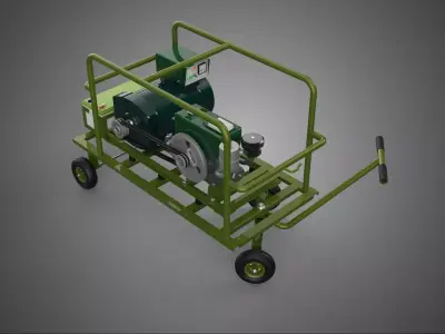 ARMY MILITARY TACTICAL FIELD GENERATOR SET GENSET WHEELED CART 3D model