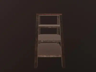 Small Wooden Ladder Low-poly 3D model