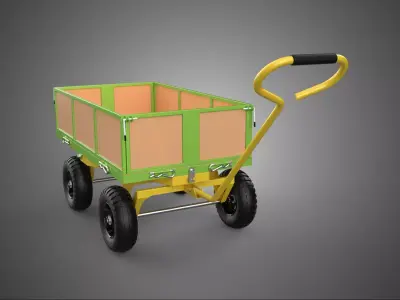 CART UTILITY WAGON HAND TRUCK DUMP TROLLEY TRANSPORT WHEELBARROW 3D model
