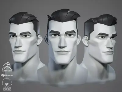 Cartoon male character Thomas base mesh Low-poly 3D model