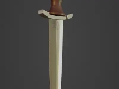 Knife PBR low poly game ready sword Low-poly 3D model