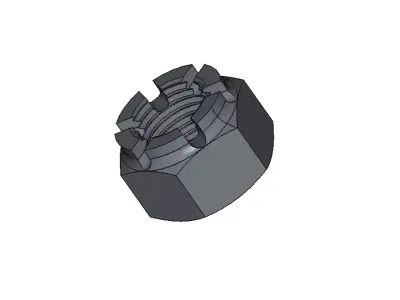 M36 Castle Nut 3D model