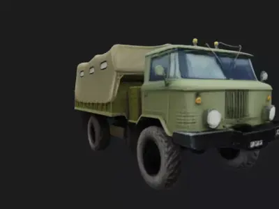 Soviet Style Cargo Truck 3D Model Game Ready 3D model
