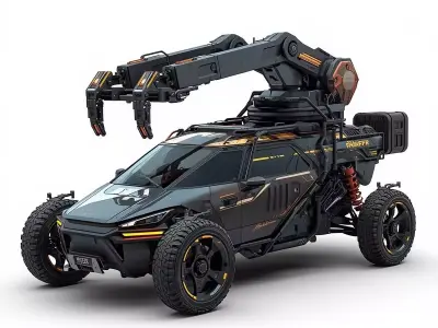 Cyberpunk Industrial Utility Vehicle 3D Model Low-poly 3D model buy