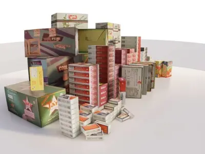 Boxes Design Low-poly 3D model