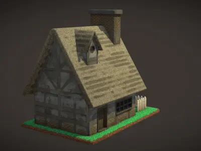 Medieval House Free low-poly 3D model purchase
