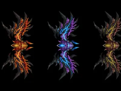 Infernal Bow Low-poly 3D model