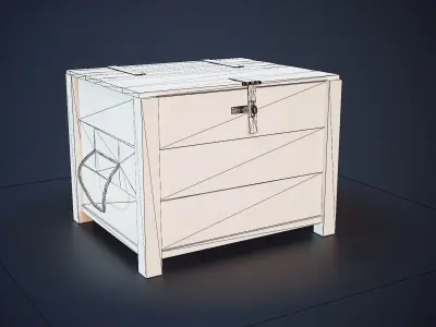 Wooden Crate Low-poly 3D model shop