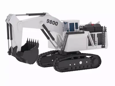 Excavator Mining R9800 Simplified Low-poly 3D model