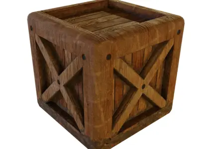 Crate low-poly wooden box Free low-poly 3D model