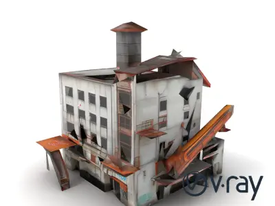 Abandoned Factory Complex Urban Decay model pack Low-poly 3D model
