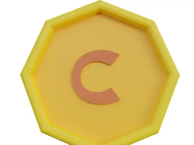 Low poly Coin Gold Free low-poly 3D model