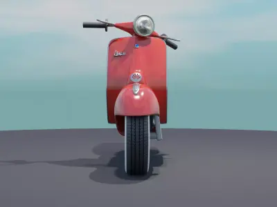 Red Vespa 150 Cartoon  3D model