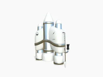 Jetpack D05 White Aluminum - SciFi Character Design Low-poly 3D model