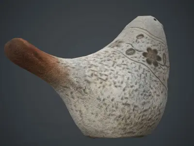 Bird Sculpture PBR Game Ready Low-poly 3D model