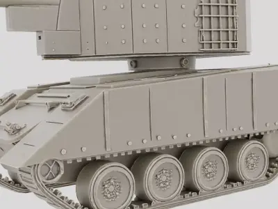 Heavy Wheeled Armored Gun Platform for 3D print 3D model