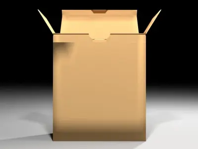 Cardboard Box - Rectangular High 3D model