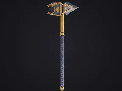Battle Hammer 04 PBR Unity UE V-Ray Textures Included Low-poly 3D model