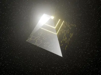 alien pyramid spaceship Low-poly 3D model