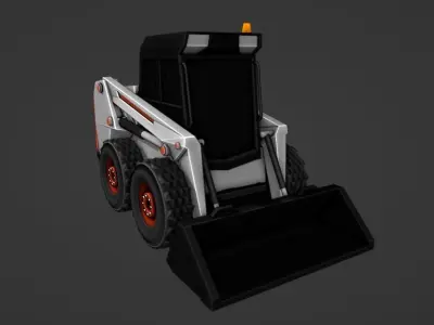 skid steer loader lowpoly Low-poly 3D model