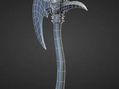 AXE1 high and low poly Low-poly 3D model