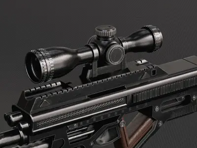 Scifi Military Gun Concept 3d model Low-poly 3D model