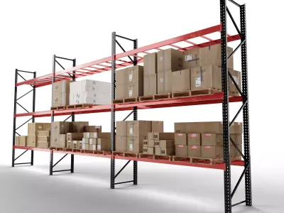 Industrial shelving unit 3D model purchase