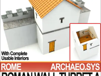 Roman Town Buildings and Walls Collection 3D Model Pack