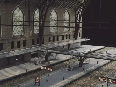 Train station 3D model 9